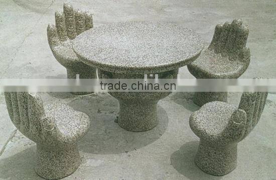 Outdoor granite stone tables and chairs