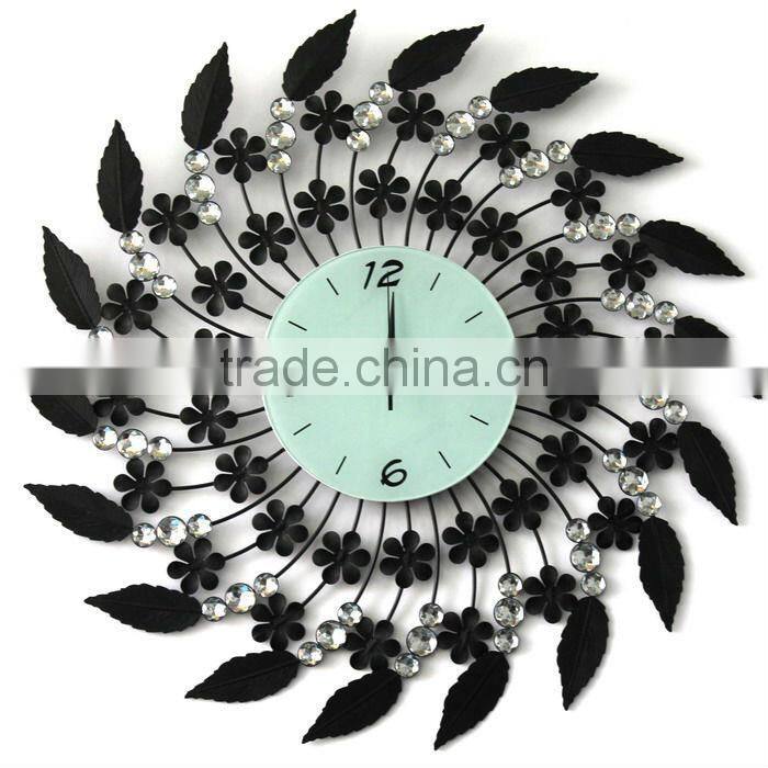 acrylic diamond metal wall clock