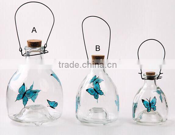 Hanging and Colored Glass bee catcher / wasp trap