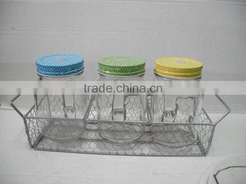 China manufacture 3 pcs glass tumbler with rack