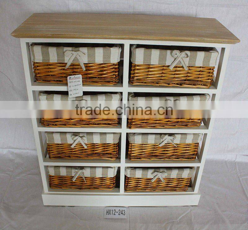 Antique Wooden Chest With Storage Drawers