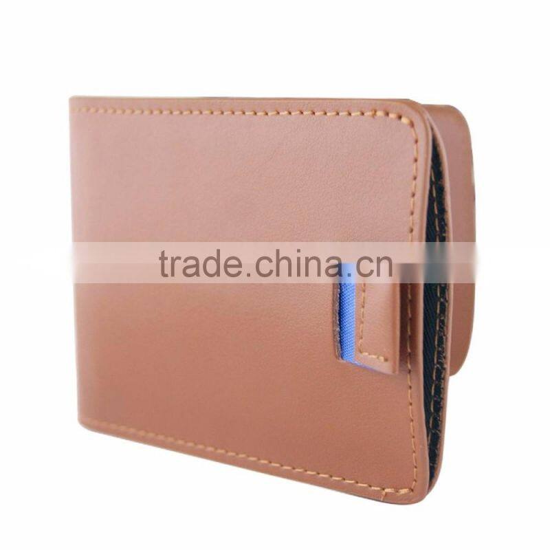 Ultra Slim RFID Blocking Bifold Leather Wallet Pull Tab with Money Clip