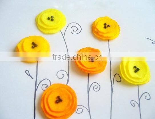 2017 hight quality new products hot sale interior home party ornament handmade felt artificial flower for wall decoration