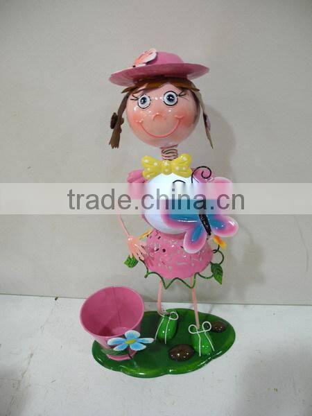 Beautiful girl with solar light for garden