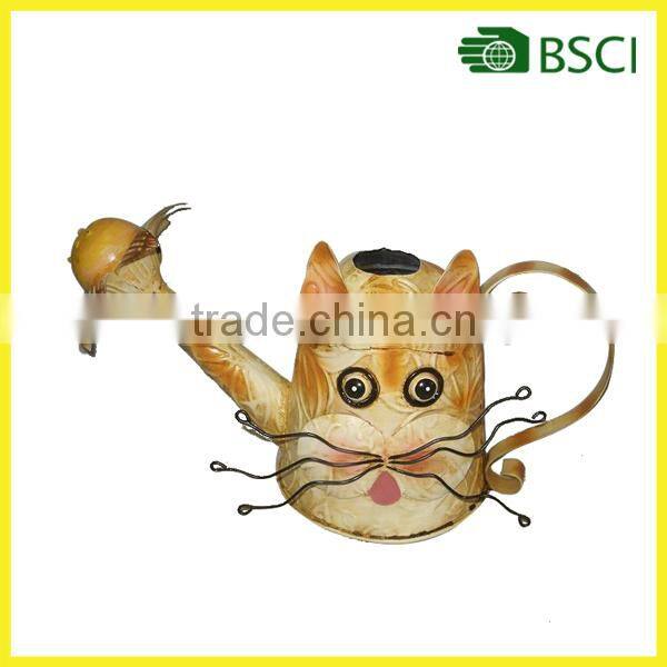 Colorful metal cat watering cans for garden with high quality