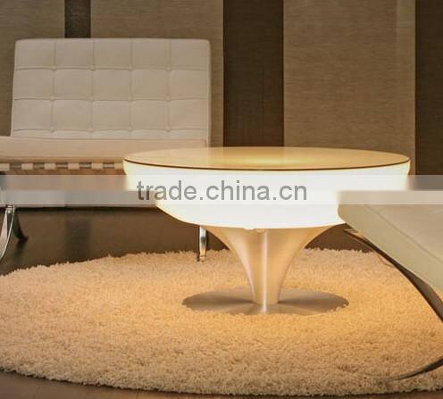 Fashion colorful furniture table/led glass top table