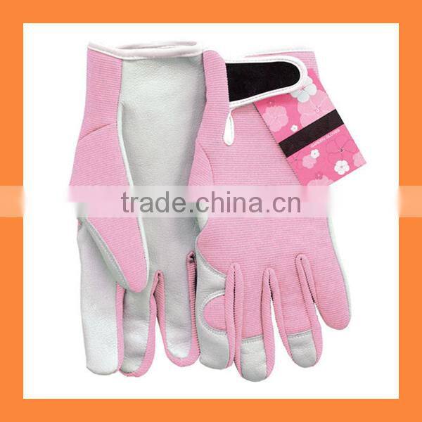 Wholesale Red Ladies Garden Pig Leather Gloves