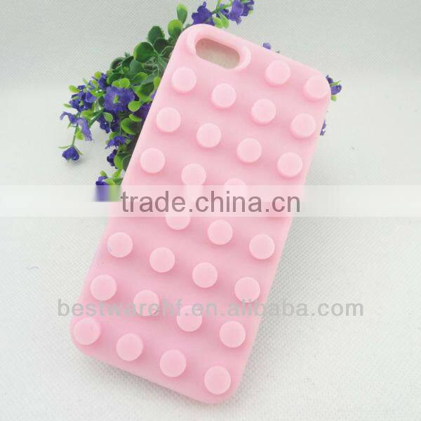 Lovely block dot silicone rubber mobile phone bag, cellphone case