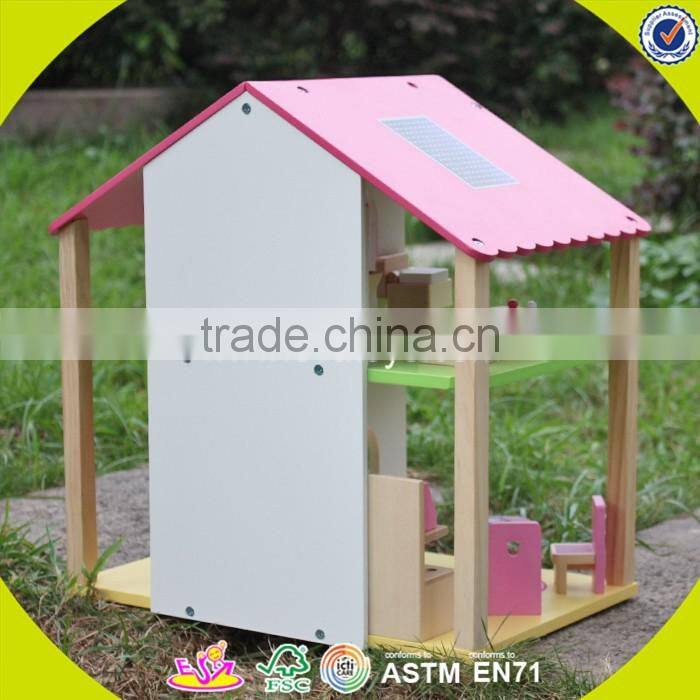 Wholesale 2 floors girls wooden dollhouse kits best design children wooden dollhouse kits W06A165-S