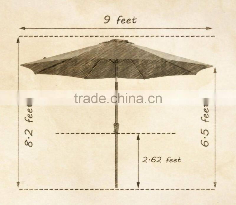 High Quality Outdoor Garden Umbrella Metal Frame