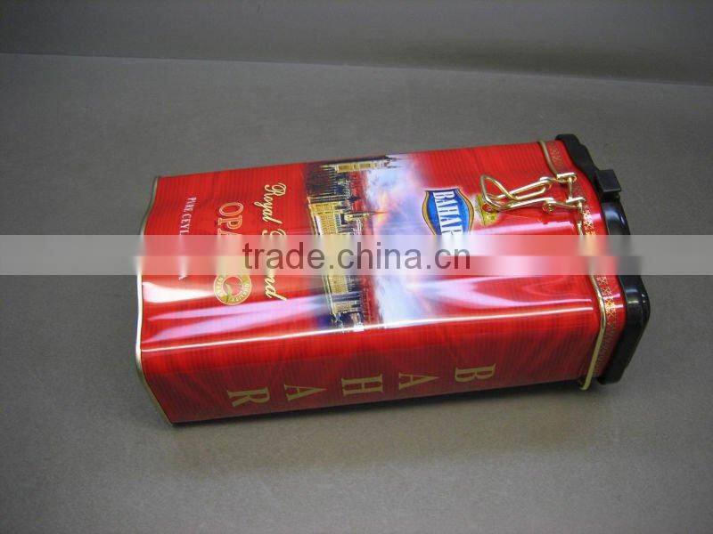 Airtight Tea Can with Wave Shaped Body/Plastic Lid, Tea Box