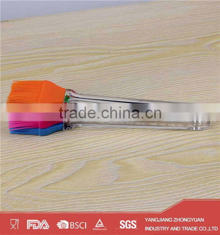 2014 hot sale good plastic handle silicone brush