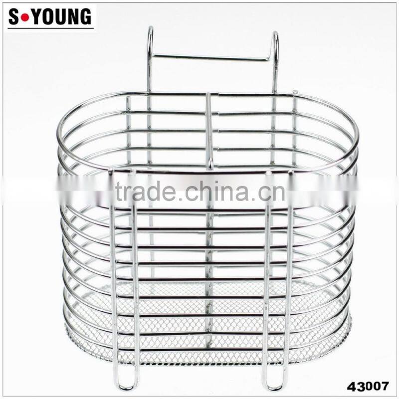 43007 Steel Wire Sink Basket Cutlery Holder Cooking Utensils Storage Kitchen Rack