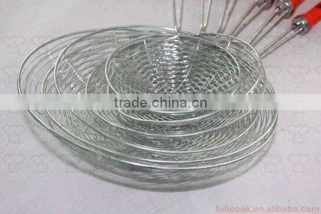 Different sizes oil strainer w/colorful plastic handle