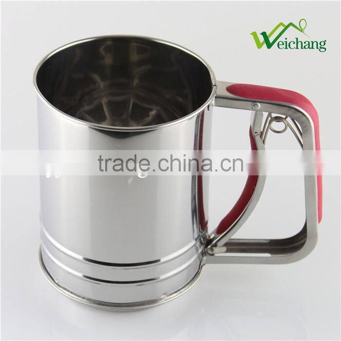 WCTS069Cooking Classic Stainless Steel Flour Sifter,single Mesh Screen One-handed Stainless Steel Flour,High quality.