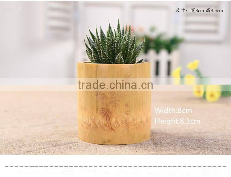 Nature Bamboo Flower Vases Bamboo Poles Material With Spoon