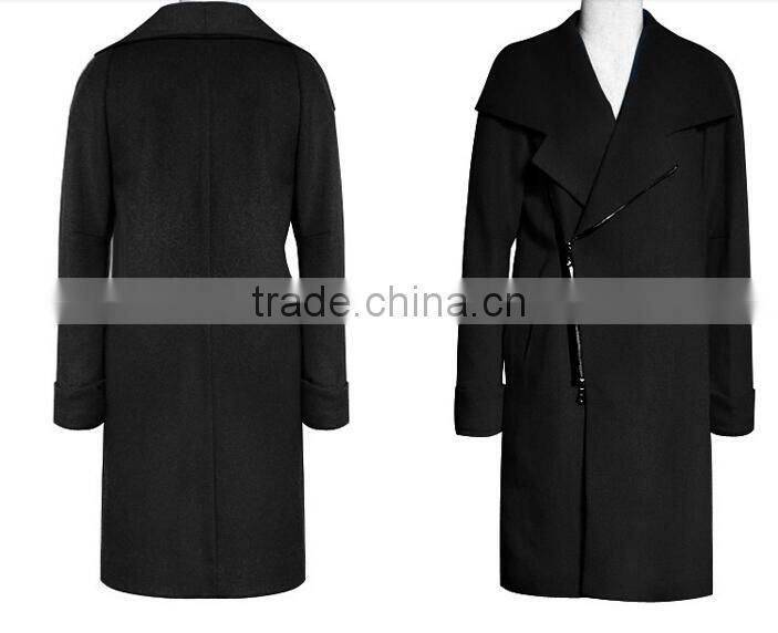 latest ladies quality overcoat jasper wool/polyester factory wholesale woman coat