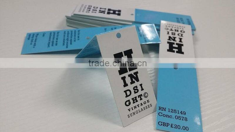 2016 custom high quality hang tags with spot UV logo