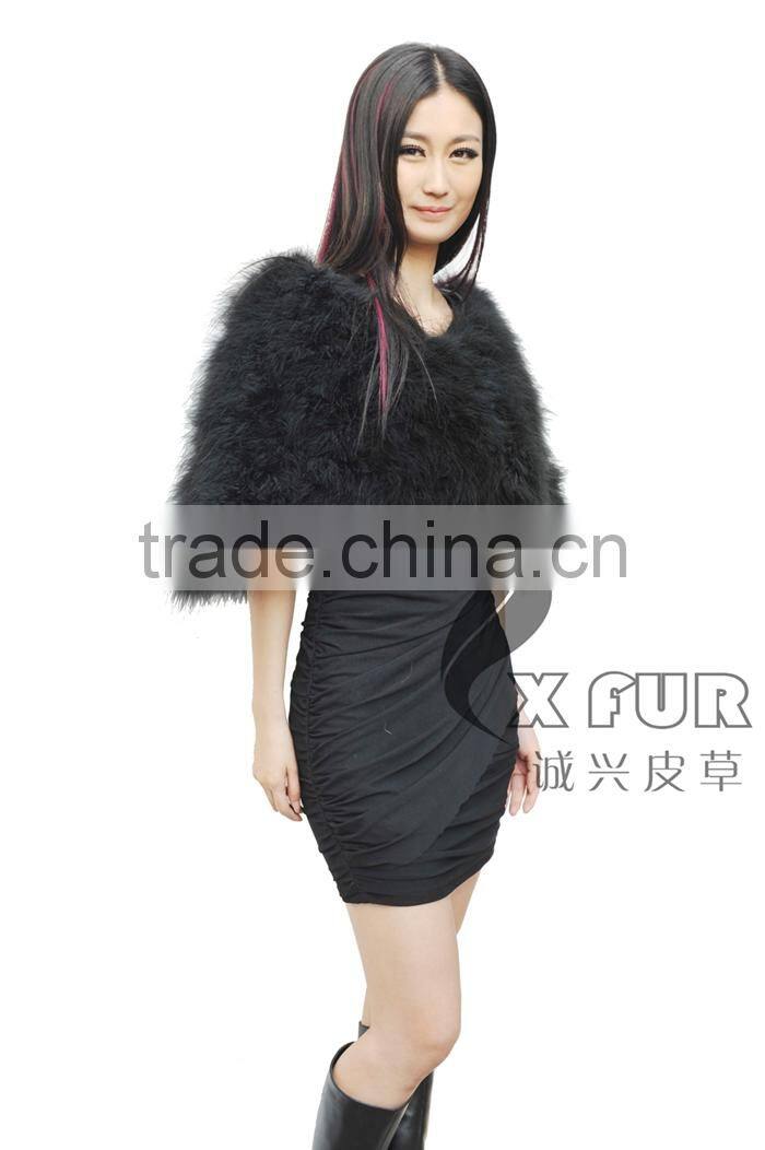 CX-B-87A Turkey Feather Ladies Fashion Fur bridal Cape