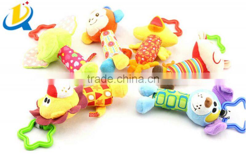 Lovely animal shape plush hanging toy baby bed bell wholesale