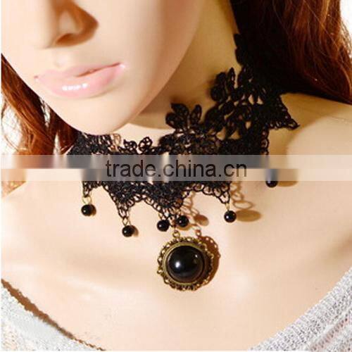 Retro fabric lace Collar Necklace jewelry wedding party bridal Gothic lace Necklace