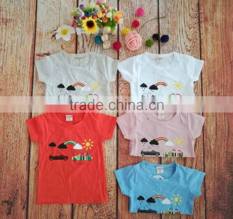 2017 cheap bulk sale children t-shirt cute printing pictures kid boys girls shirts