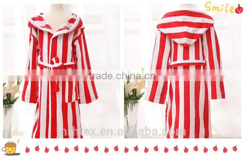 Kids and baby products cotton velour cloth stripe bathrobes wholesale