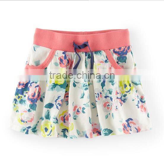 S60356B 2017 Summer Latest Kids Cotton Skirt High Waist Girls Tutu Skirt