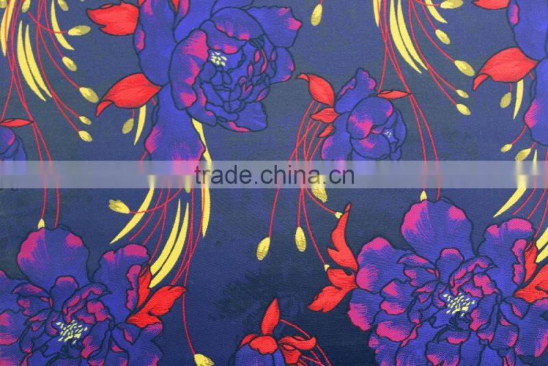 100% polyester woven floral design fabric for women