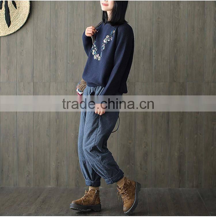 christmas sweater 2017 NEW design women round collar Embroidery sweater