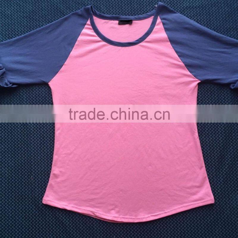 Adult kids mommy and me ruffle raglan shirt 3/4 sleeves raglan kinds fabric patterns prined customers design raglan YW-00350