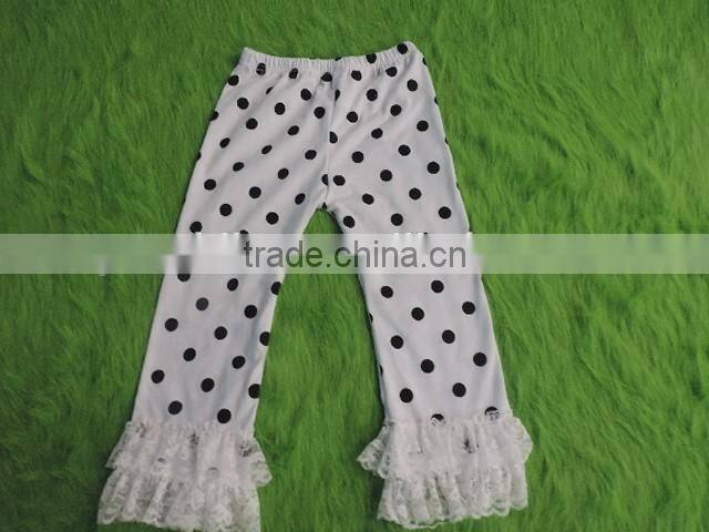 2017 Summer Lovely Baby Girls Lace Pants Little Cute Girls Lace Ruffle Polka Dot Capris
