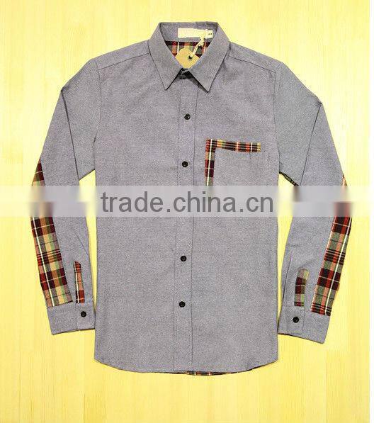 new style man's oxford with double-brushed cotton split joint shirt