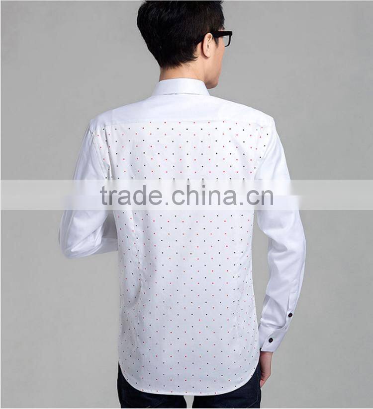 men fashion slim fit long sleeve print causal shirts