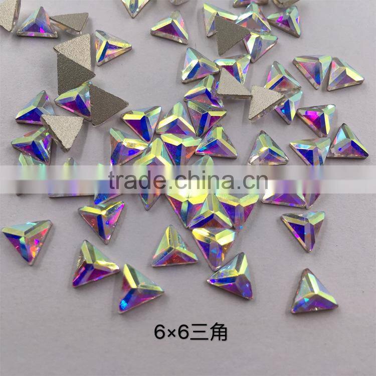 clear various shapes non hot fix foiled back rhinestones for nail art