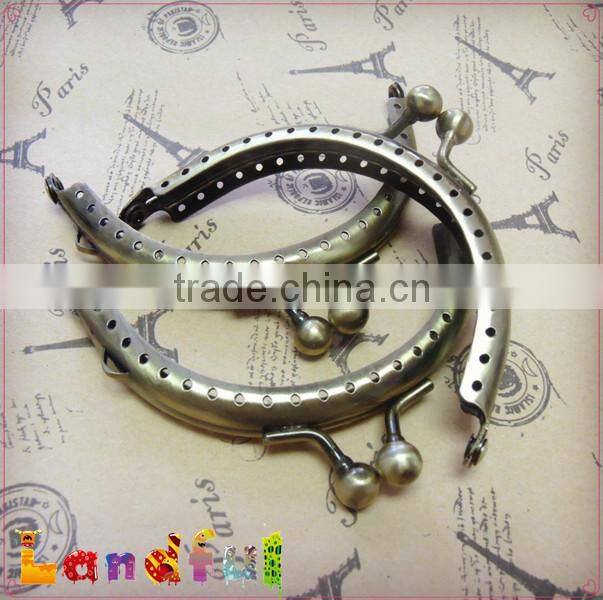 Bronze Metal Sew in Bag Purse Frame Kiss Lock Coin Purse Making