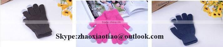 High Quality colorful Conductive Knitted Finger Touch Screen Gloves for smartphone