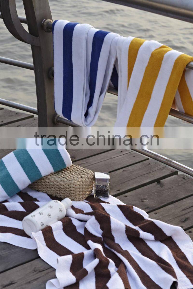 wholesale hotel all cotton yellow and white stripe Swimming towel beach towels