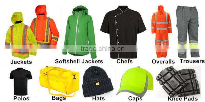 Contrast color uniforms shirt worker jacket
