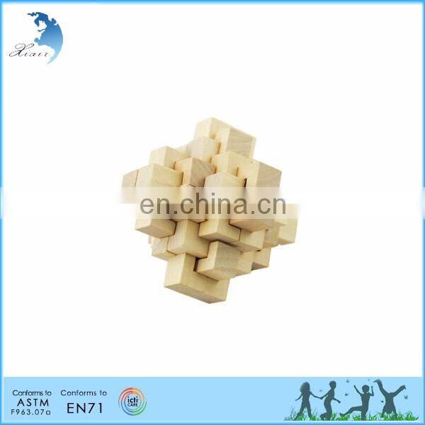 Promotion educational toy IQ brain child cube 3d wooden jigsaw puzzle