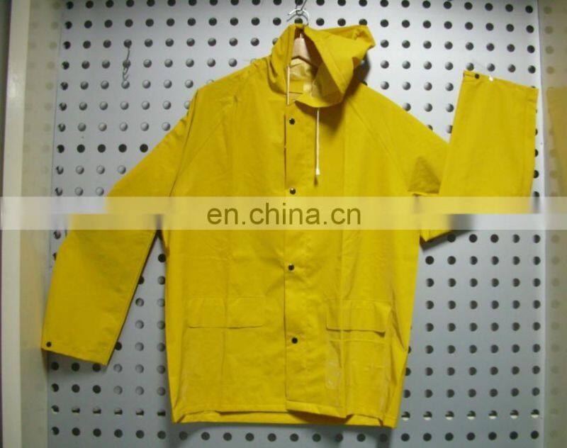 yellow High visibility parka workwear rain jacket in summer