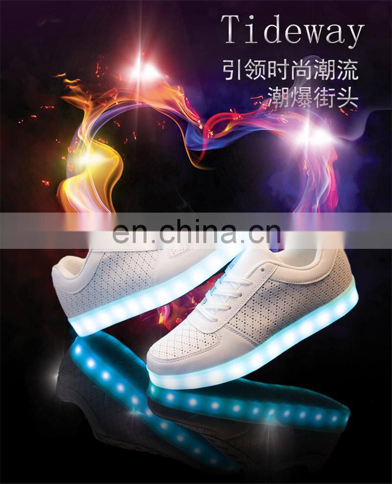 wholesale casual couple shoes OEM low minimum quantity luminous LED sneakers