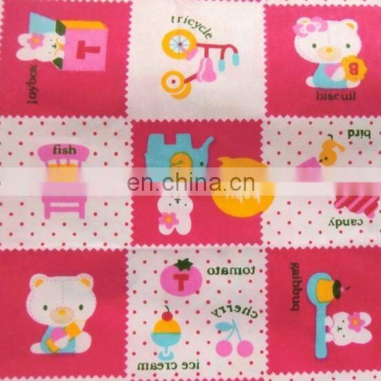 100% Cotton different patten and printing flannel fabric soft feeling supplyer china