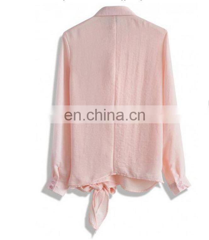 Relaxed Self-tie Wrapped Top in Pink