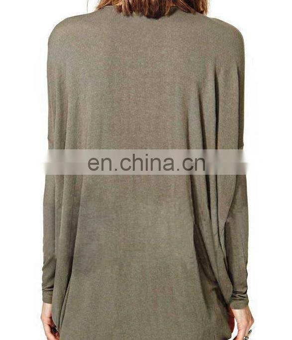 2017 OEM New Spring High Quality Fashion Cross-Folding Loose Type Deep V Shape Women tshirt