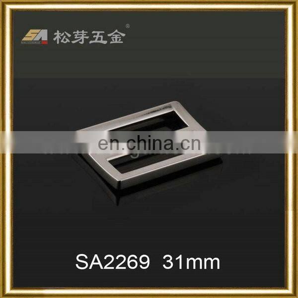 Fashion Rectangle Metal Slider Buckle Silver Color Zinc Alloy Adjustable Blet Buckle For Strap Usage