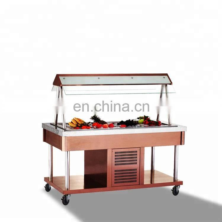 Luxury Wooden Salad Bar Counter/Salad Fridge Display/ Salad Bar Counter