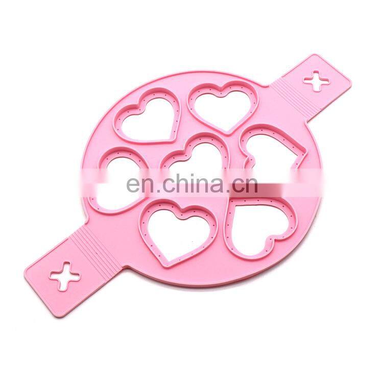 Customize Silicone Loving Heart Shaped Fried Egg Ring Omelette Egg Ring Pancake Poach Mold