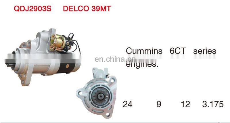 High Quality QDJ2903S DELCO 39MT 24V 9.0KW 11T Motor Starter For Bus/Truck Spare Parts DELCO 39MT Aftermarket Auto Starter