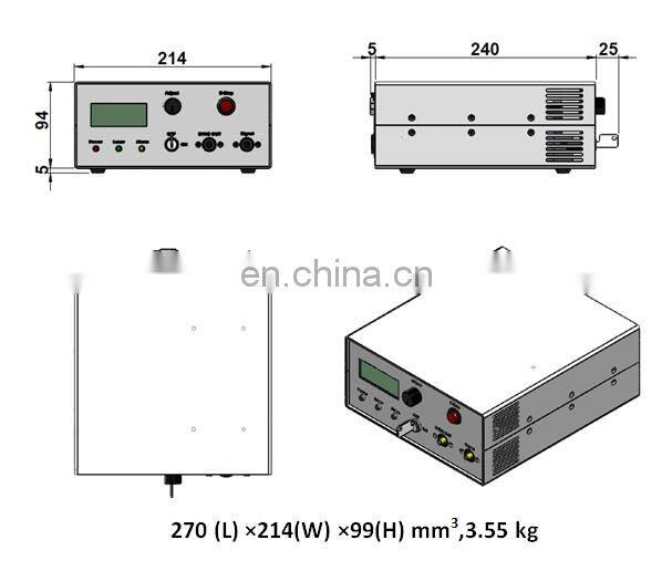 Small Size 100uJ 532nm Green DPSS laser with Acousto-optic Q-switched for Material Processing